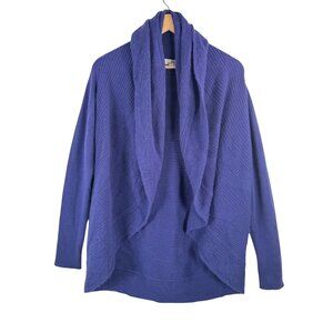 Kinross Cashmere relaxed batwing cardigan dark blue purple money preppy sz S